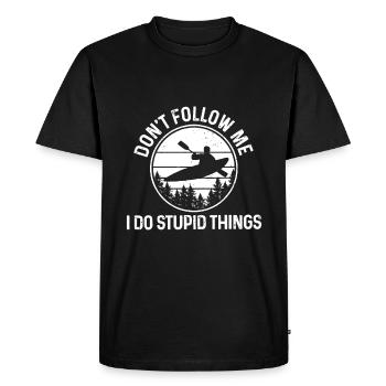 Kayak Don't Follow Me Funny Rafting Kayaking Gift - Men's Premium Organic T-Shirt - black - Front - Nico (187cm)