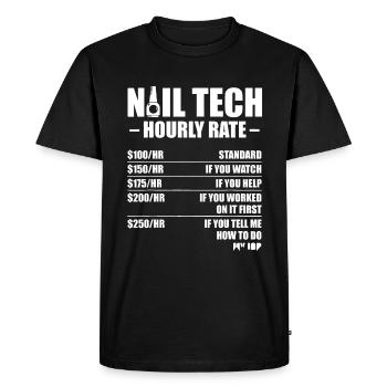 Technicien des ongles Rate Nail Tech Artist Manucure - T-shirt Premium bio Homme - noir - Devant - Nico (187cm)