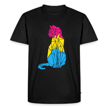 Pansexual Cat Pansexual Flag Colors - Men's Premium Organic T-Shirt - black - Front - Nico (187cm)