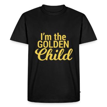 Je suis l’enfant en or de l’enfant préféré de maman/papa - T-shirt Premium bio Homme - noir - Devant - Nico (187cm)