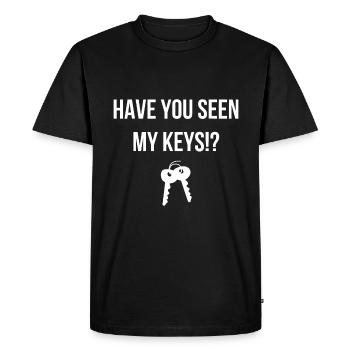 Avez-vous vu mes clés où sont mes clés perdues drôles - T-shirt Premium bio Homme - noir - Devant - Nico (187cm)