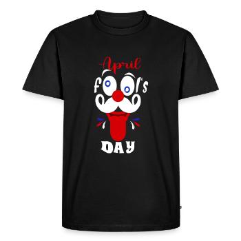 Joyeux poisson d’avril 1er poisson d’avril - T-shirt Premium bio Homme - noir - Devant - Nico (187cm)