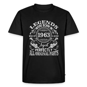 Vintage 1963 Classic Turning 60 Years 60th - Men's Premium Organic T-Shirt - black - Front - Nico (187cm)
