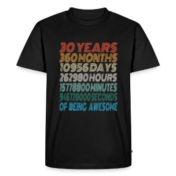 Cadeau 30e anniversaire né en 1990 Hommes Femmes Rétro - T-shirt Premium bio Homme - noir - Devant - Nico (187cm)