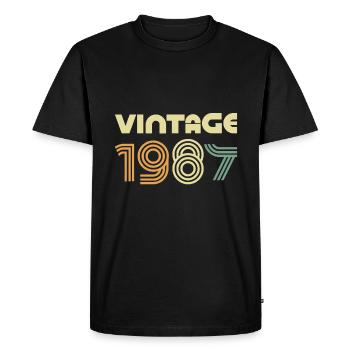 Millésime 1987, cadeau de 34e anniversaire - T-shirt Premium bio Homme - noir - Devant - Nico (187cm)