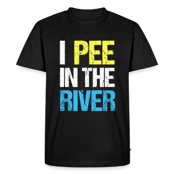 Je fais dans la rivière drôle d’été - T-shirt Premium bio Homme - noir - Devant - Nico (187cm)