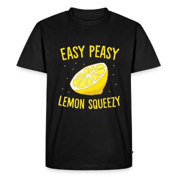 Easy Peasy Lemon Squeezy, limonade d’été au citron - T-shirt Premium bio Homme - noir - Devant - Nico (187cm)