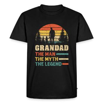 Grand-père l’homme le mythe la légende, fête des pères - T-shirt Premium bio Homme - noir - Devant - Nico (187cm)