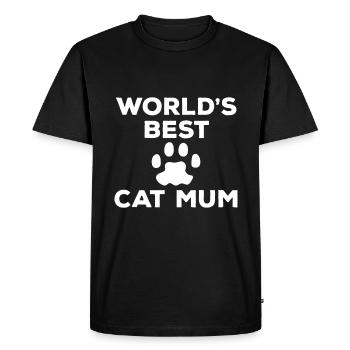 World's Best Cat Mum - Men's Premium Organic T-Shirt - black - Front - Nico (187cm)