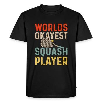 Worlds Okayest Squash Player Retro Squash - T-shirt Premium bio Homme - noir - Devant - Nico (187cm)