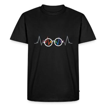 Eye Doctor, Glasses Heartbeat Optician Optometrist - Men's Premium Organic T-Shirt - black - Front - Nico (187cm)