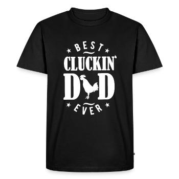 Meilleur père Cluckin de tous les temps - Chicken Daddy - T-shirt Premium bio Homme - noir - Devant - Nico (187cm)