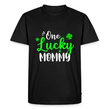 One Lucky Mommy Irish Shamrock St Patricks Day Fun - T-shirt Premium bio Homme - noir - Devant - Nico (187cm)