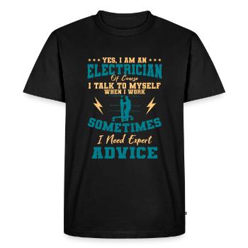 Électricien Électricien Électrique Lineman Câblage électrique - T-shirt Premium bio Homme - noir - Devant - Nico (187cm)