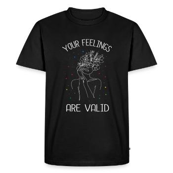 Your feelings are valid I Mental health - Men's Premium Organic T-Shirt - black - Front - Nico (187cm)