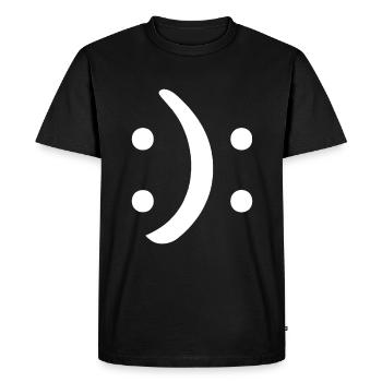Conscience bipolaire Heureux Triste visage Santé mentale - T-shirt Premium bio Homme - noir - Devant - Nico (187cm)
