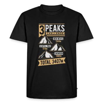 3 Peaks Challenge The Mountain Three Peaks - Men's Premium Organic T-Shirt - black - Front - Nico (187cm)