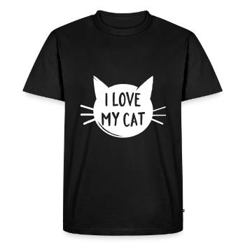 I Love my cat - Men's Premium Organic T-Shirt - black - Front - Nico (187cm)