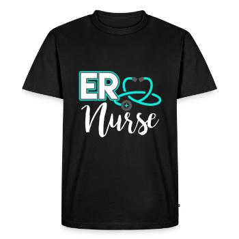 Infirmière d’urgence en salle d’urgence École de soins infirmiers médicaux - T-shirt Premium bio Homme - noir - Devant - Nico (187cm)