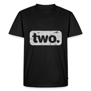 Numéro 2 Hommes Femmes 2ème anniversaire de mariage Lui Elle - T-shirt Premium bio Homme - noir - Devant - Nico (187cm)