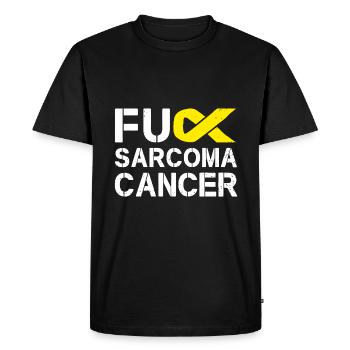 Fuck Sarcome Cancer Awareness Jaune - T-shirt Premium bio Homme - noir - Devant - Nico (187cm)