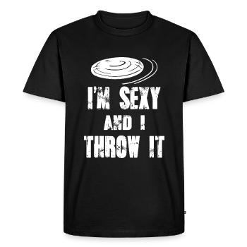 Frisbee ultime, je suis sexy et je le jette cadeau - T-shirt Premium bio Homme - noir - Devant - Nico (187cm)