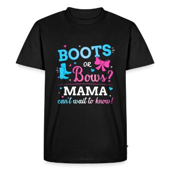 Gender reveal boots or bows mama matching baby - Men's Premium Organic T-Shirt - black - Front - Nico (187cm)