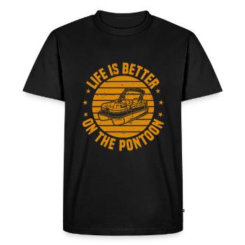 Pontoon Boat Party, Life Is Better On The Pontoon - Men's Premium Organic T-Shirt - black - Front - Nico (187cm)