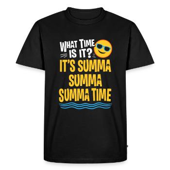 Funny Last Day of School Summer Time Palm Tree - Men's Premium Organic T-Shirt - black - Front - Nico (187cm)
