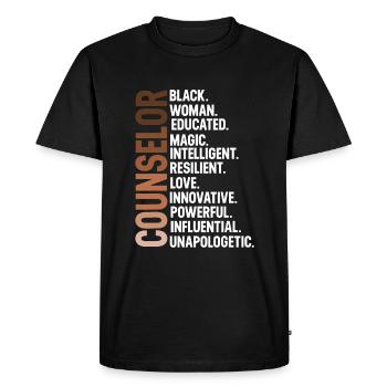 I Am A Black Counselor Afro, Black History Month - Men's Premium Organic T-Shirt - black - Front - Nico (187cm)