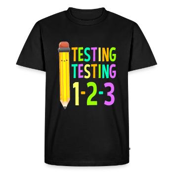 Enseignant testant l’idée Enseignant - T-shirt Premium bio Homme - noir - Devant - Nico (187cm)