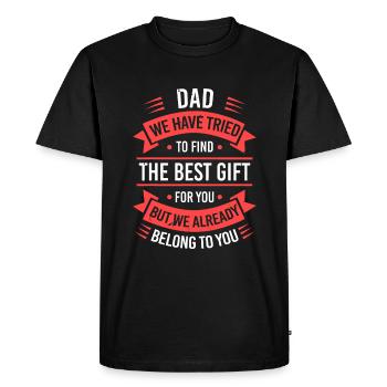 Drôle de fête des pères de la fête des pères des filles - T-shirt Premium bio Homme - noir - Devant - Nico (187cm)