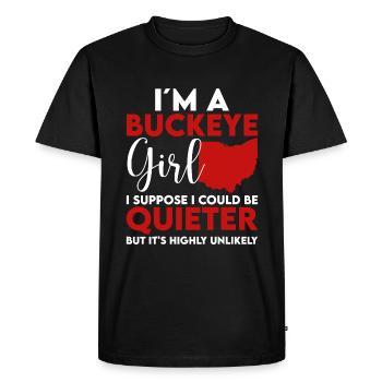 Im A Buckeye Girl, Ohio State For Women - Men's Premium Organic T-Shirt - black - Front - Nico (187cm)