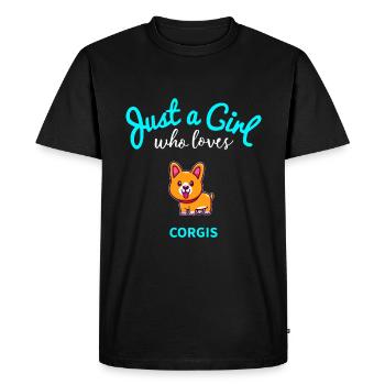Corgi pour les filles | Enfants Corgi - T-shirt Premium bio Homme - noir - Devant - Nico (187cm)
