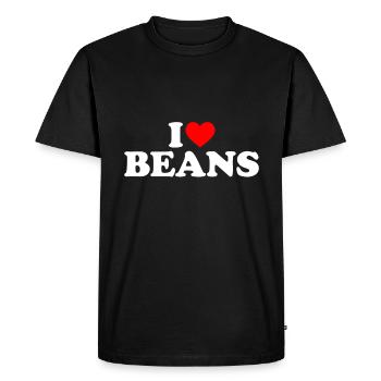 I Love Beans, I Heart Beans, Beans Lover - Men's Premium Organic T-Shirt - black - Front - Nico (187cm)