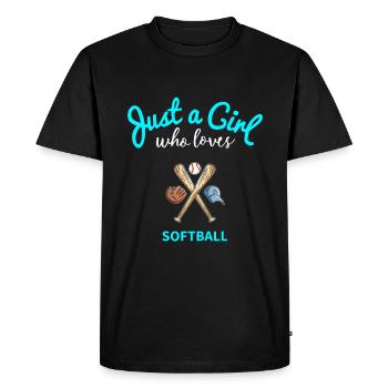 Softball, for Girls | Kids Softball - Men's Premium Organic T-Shirt - black - Front - Nico (187cm)