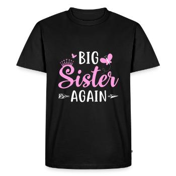 Big Sister again Sibling Older Daughter Arrow - Men's Premium Organic T-Shirt - black - Front - Nico (187cm)