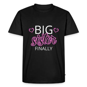 Older Sibling Big Sister, Big Sister Finally - Men's Premium Organic T-Shirt - black - Front - Nico (187cm)