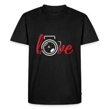 Photographie, Cadeau de photographe d’amour - T-shirt Premium bio Homme - noir - Devant - Nico (187cm)