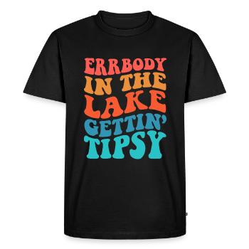 Tout le monde dans le lac devient tipsy retro groovy - T-shirt Premium bio Homme - noir - Devant - Nico (187cm)