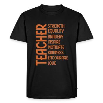 Professeur de mélanine Mois de l’histoire des Noirs Juneteenth - T-shirt Premium bio Homme - noir - Devant - Nico (187cm)