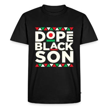 Black Son Matter Mois de l’histoire des Noirs Africain - T-shirt Premium bio Homme - noir - Devant - Nico (187cm)