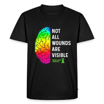Not All Wounds are Visible - Mental Health - Men's Premium Organic T-Shirt - black - Front - Nico (187cm)
