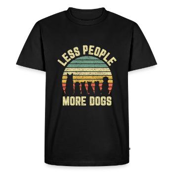 Drôle de chien, moins de gens plus de chiens - T-shirt Premium bio Homme - noir - Devant - Nico (187cm)