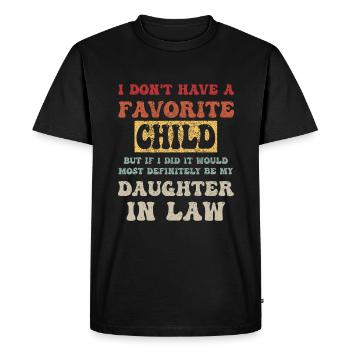 Je n’ai pas d’enfant préféré, mais si je le faisais - T-shirt Premium bio Homme - noir - Devant - Nico (187cm)