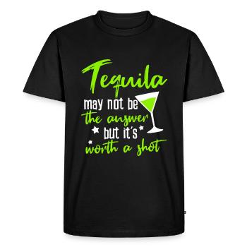 Tequila worth a shot - Men's Premium Organic T-Shirt - black - Front - Nico (187cm)