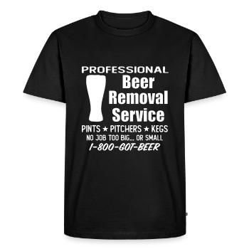 Professional Beer Removal Service - Men's Premium Organic T-Shirt - black - Front - Nico (187cm)