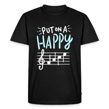 Put On A Happy Face Music - Men's Premium Organic T-Shirt - black - Front - Nico (187cm)