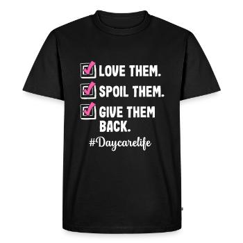 Love Daycare Provider Childcare Teacher - Men's Premium Organic T-Shirt - black - Front - Nico (187cm)