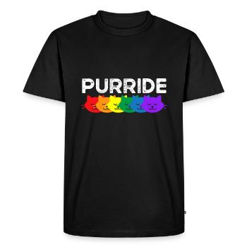Purride Cat Lover Pride Mois des droits des homosexuels Arc-en-ciel - T-shirt Premium bio Homme - noir - Devant - Nico (187cm)
